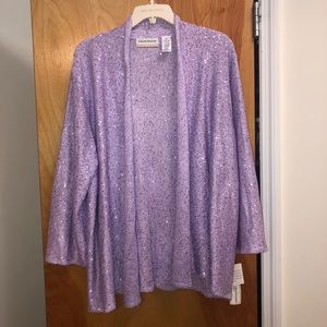 Sparkly Alfred Dunner open cardigan 2x